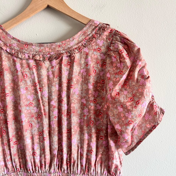 LoveShackFancy Roth Dress | Warm Taupe Sienna Floral | Size Large - Picture 11 of 15